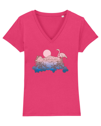 Flamingo Sunset Retro Raspberry