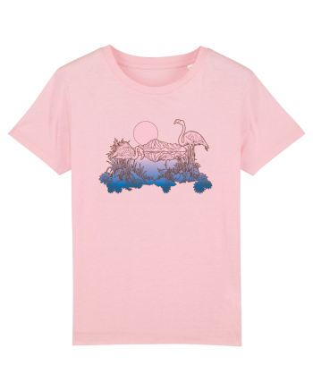 Flamingo Sunset Retro Cotton Pink