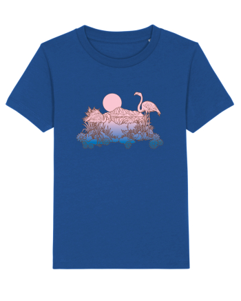 Flamingo Sunset Retro Majorelle Blue