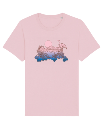 Flamingo Sunset Retro Cotton Pink