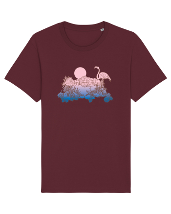 Flamingo Sunset Retro Burgundy
