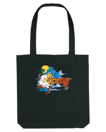 Spray Retro Flowers Black