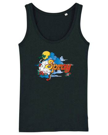 Spray Retro Flowers Black
