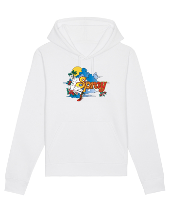 Spray Retro Flowers White