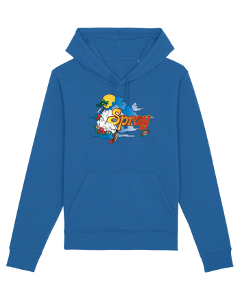 Spray Retro Flowers Royal Blue
