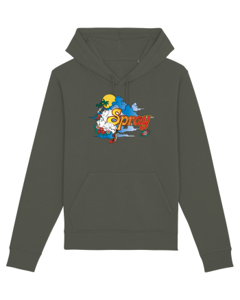 Spray Retro Flowers Khaki