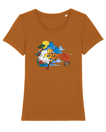 Spray Retro Flowers Roasted Orange