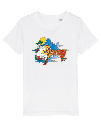 Spray Retro Flowers White