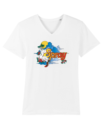 Spray Retro Flowers White