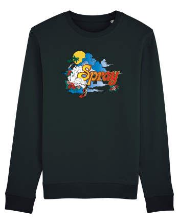 Spray Retro Flowers Black