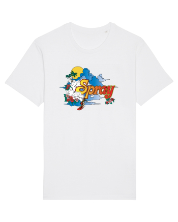 Spray Retro Flowers White