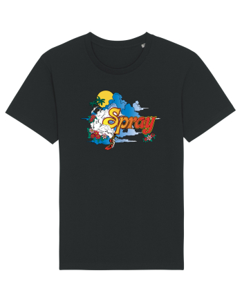 Spray Retro Flowers Black