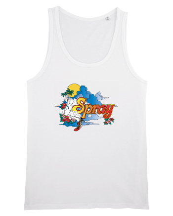 Spray Retro Flowers White