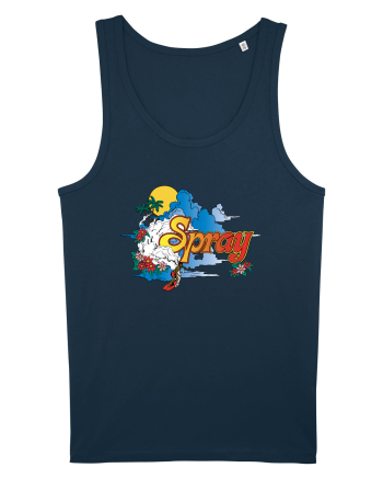 Spray Retro Flowers Navy