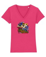 Funky Motel Retro Tricou mânecă scurtă guler V Damă Evoker