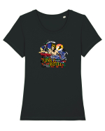 Funky Motel Retro Tricou mânecă scurtă guler larg fitted Damă Expresser