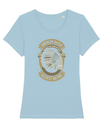 American Native Skull Sky Blue