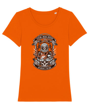 Astronaut Skull Bright Orange