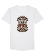 Astronaut Skull Tricou mânecă scurtă guler larg Bărbat Skater