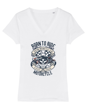 Born To Ride SKull White