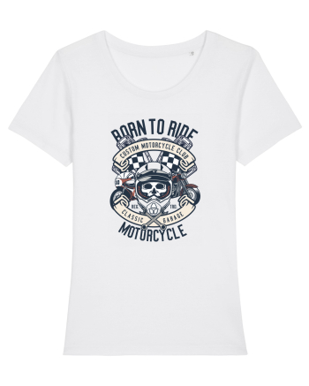Born To Ride SKull White