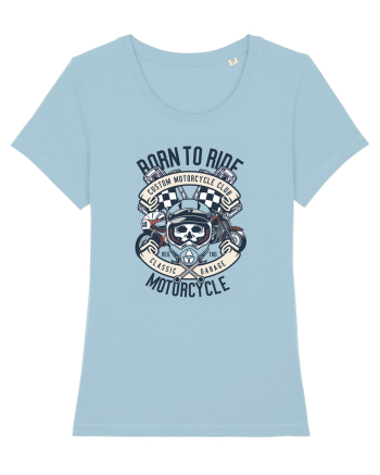 Born To Ride SKull Sky Blue