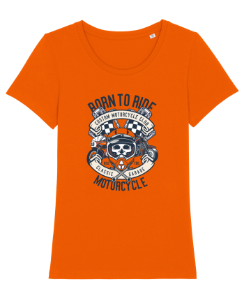 Born To Ride SKull Bright Orange