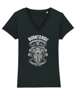 Born To Ride SKeleton Tricou mânecă scurtă guler V Damă Evoker