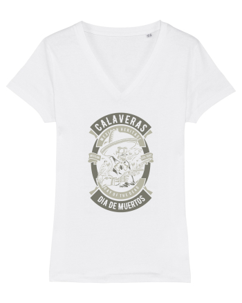 Dia De Muertos Gringo Skull White