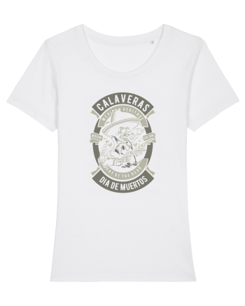 Dia De Muertos Gringo Skull White