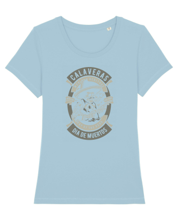 Dia De Muertos Gringo Skull Sky Blue