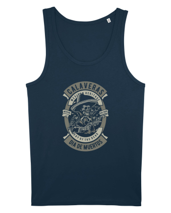 Dia De Muertos Gringo Skull Navy