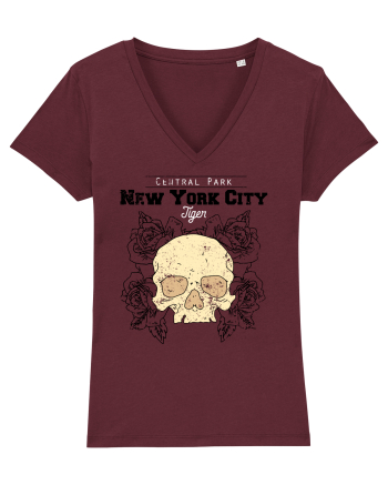 New York City Skull Burgundy