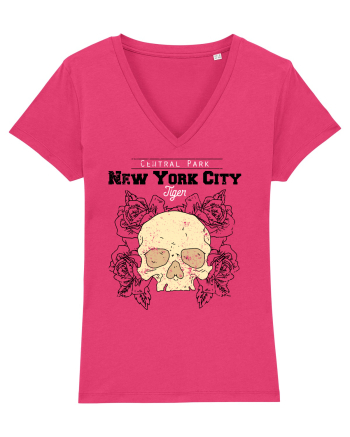 New York City Skull Raspberry