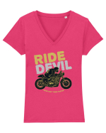 Ride Devil Rider Tricou mânecă scurtă guler V Damă Evoker