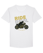 Ride Devil Rider Tricou mânecă scurtă guler larg Bărbat Skater
