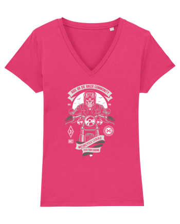 Ride or Die Biker Skull Raspberry
