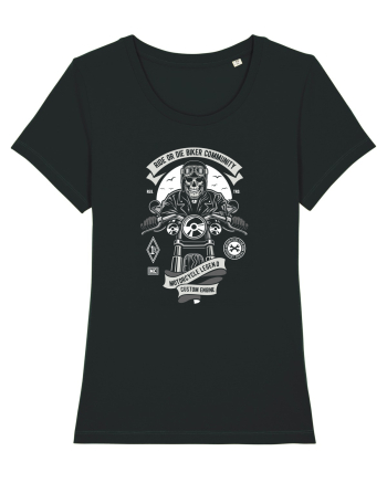 Ride or Die Biker Skull Black