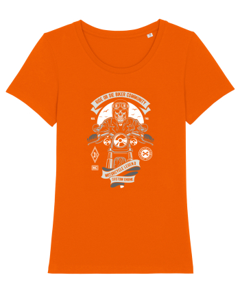 Ride or Die Biker Skull Bright Orange