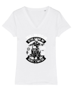 Biker Club Skeleton Tricou mânecă scurtă guler V Damă Evoker