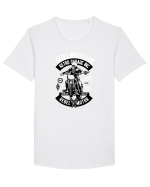Biker Club Skeleton Tricou mânecă scurtă guler larg Bărbat Skater