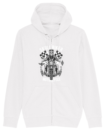 Skull Biker Race White