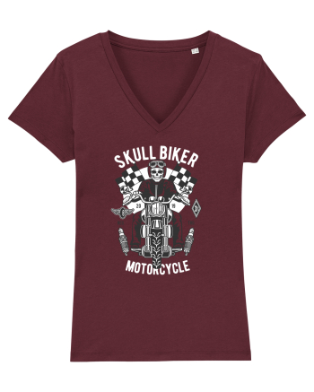 Skull Biker Race Burgundy