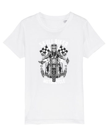 Skull Biker Race White