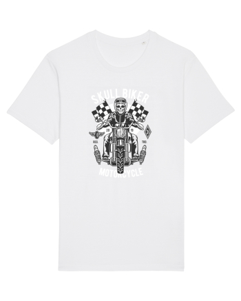 Skull Biker Race White