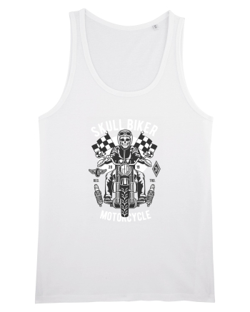 Skull Biker Race White