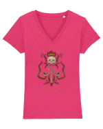 Skull Crown Sword Tricou mânecă scurtă guler V Damă Evoker