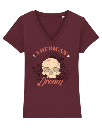 American Dream Skull Burgundy