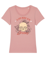 American Dream Skull Tricou mânecă scurtă guler larg fitted Damă Expresser