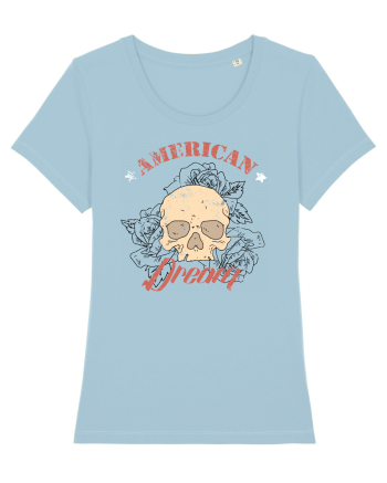 American Dream Skull Sky Blue